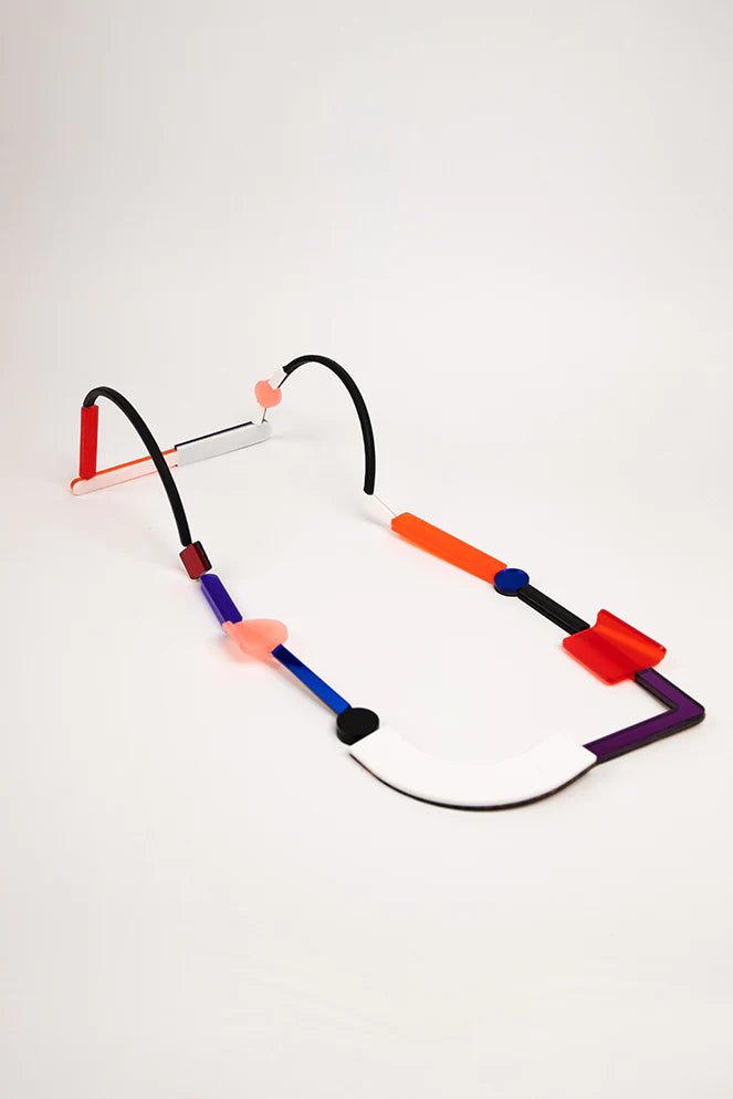 Fiction Necklace: Black/Red/Magenta