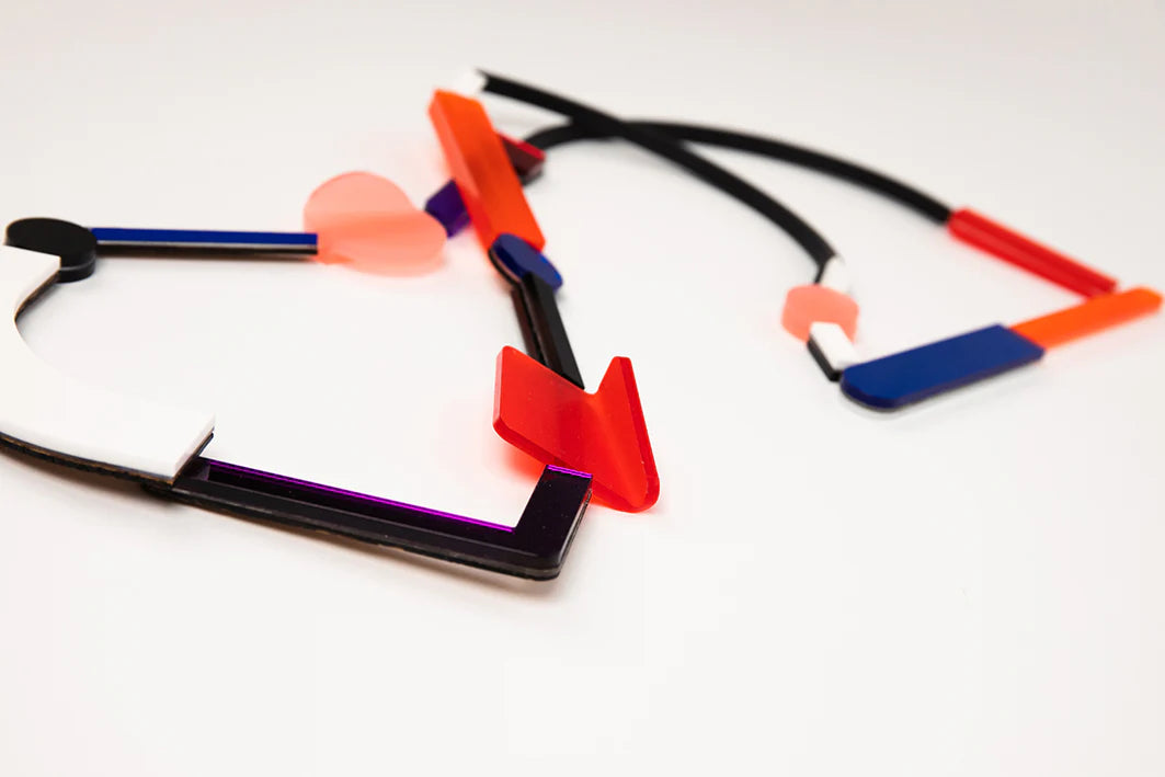Fiction Necklace: Black/Red/Magenta