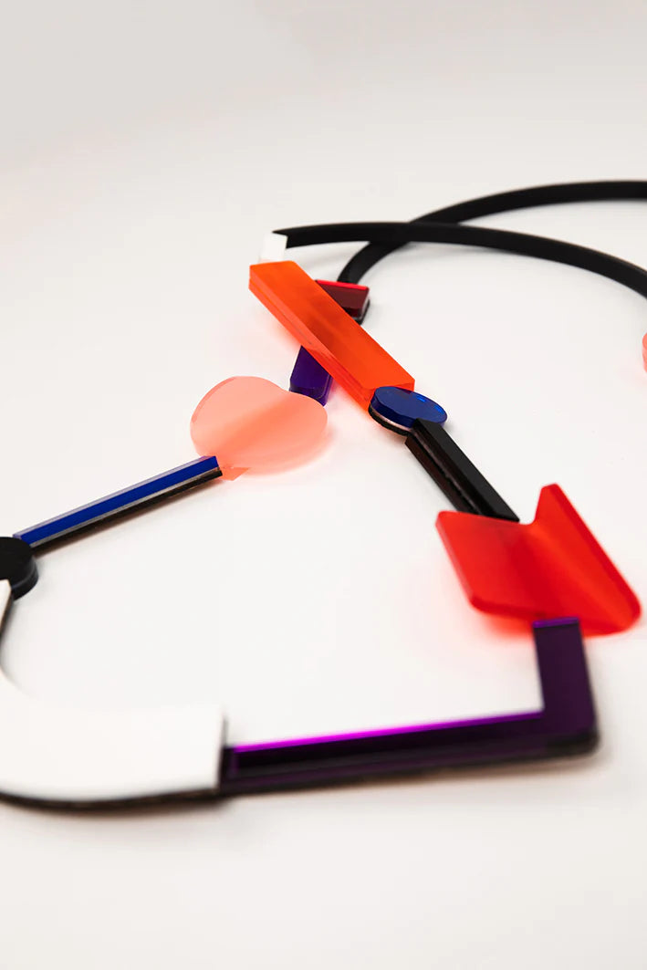 Fiction Necklace: Black/Red/Magenta