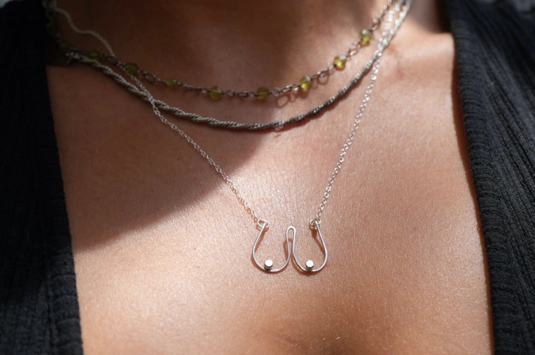 Sterling Boobie Necklace