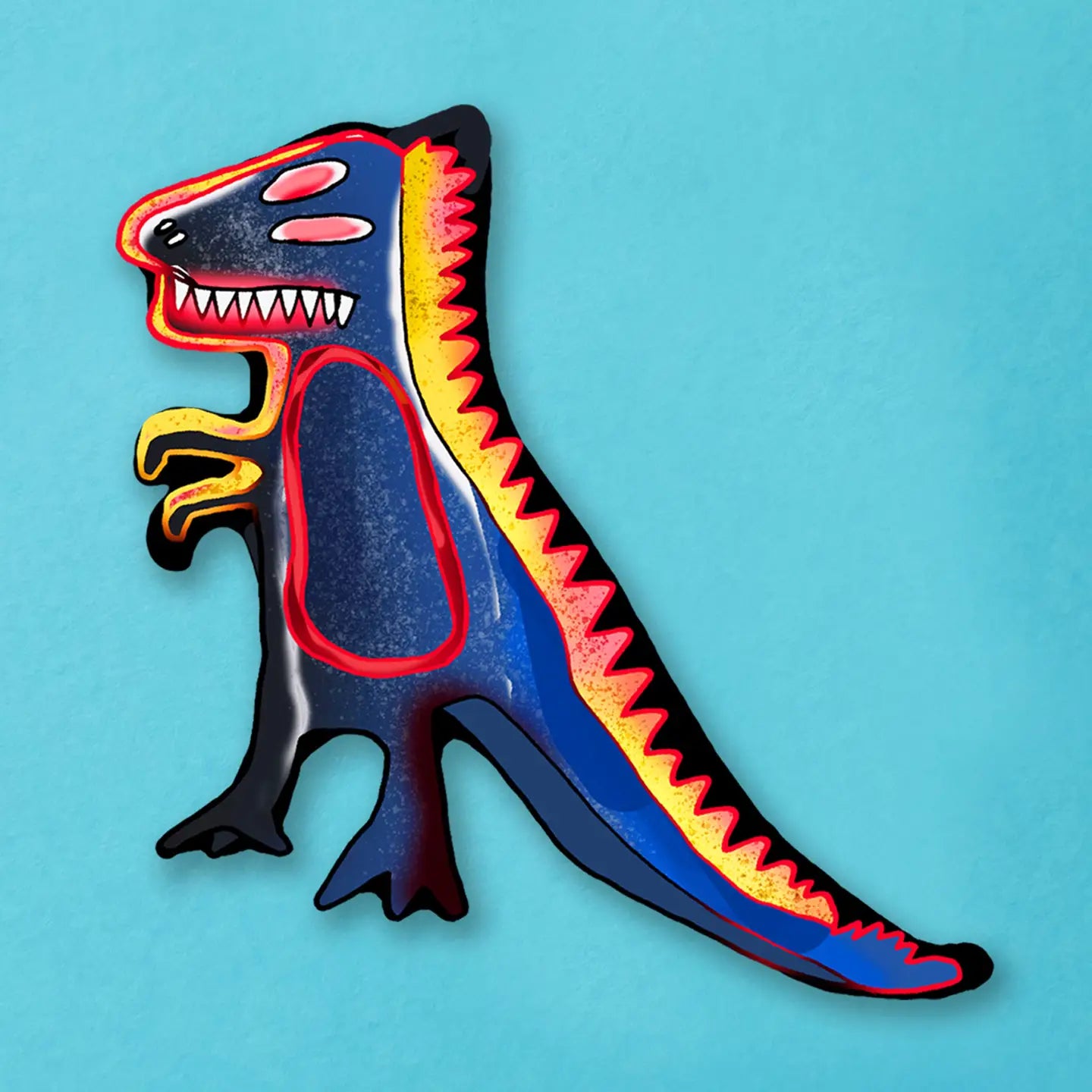 Basquiat-Inspired Dinosaur Magnet