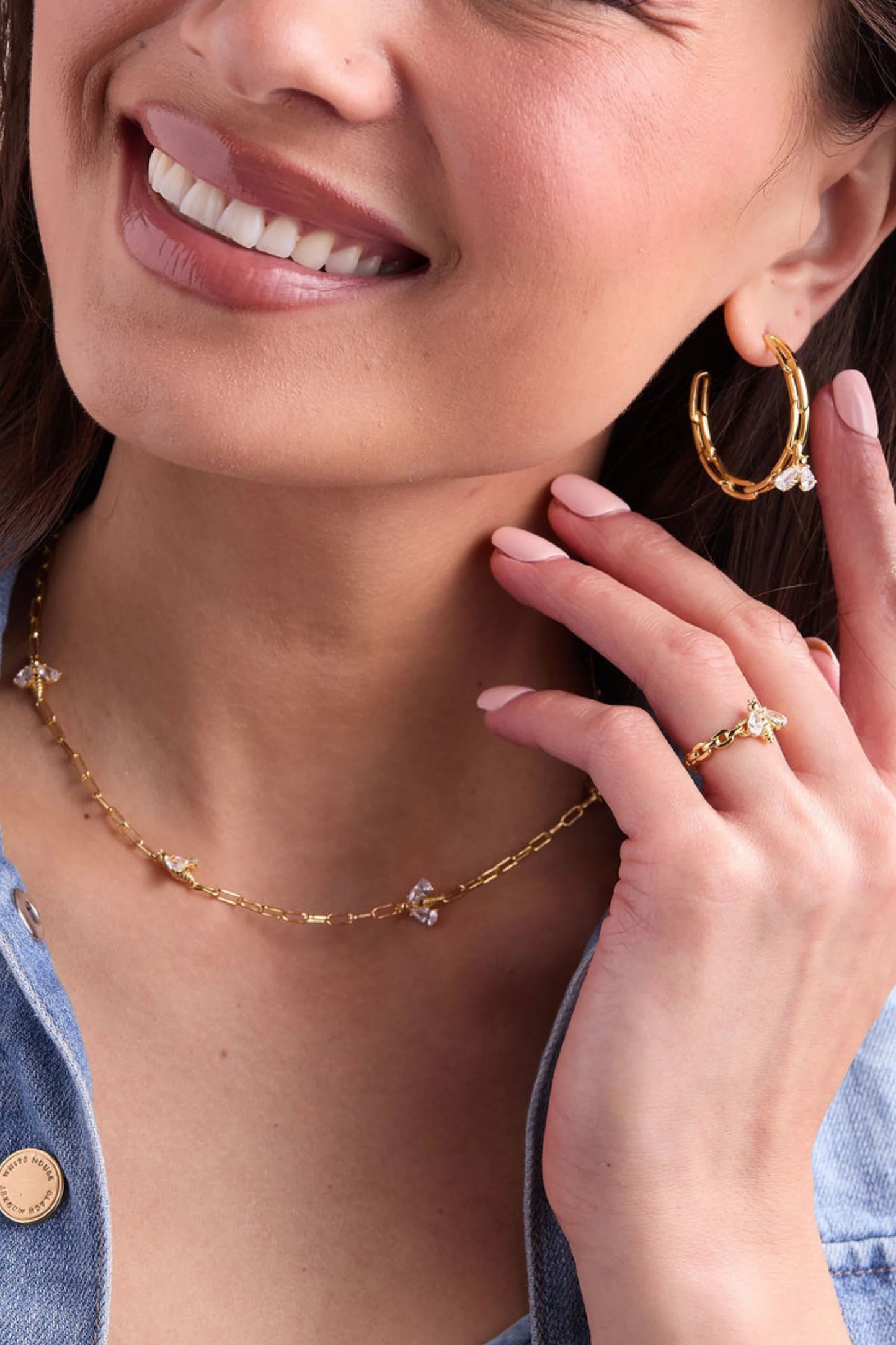 Bumblebee Paperclip Gold Hoops