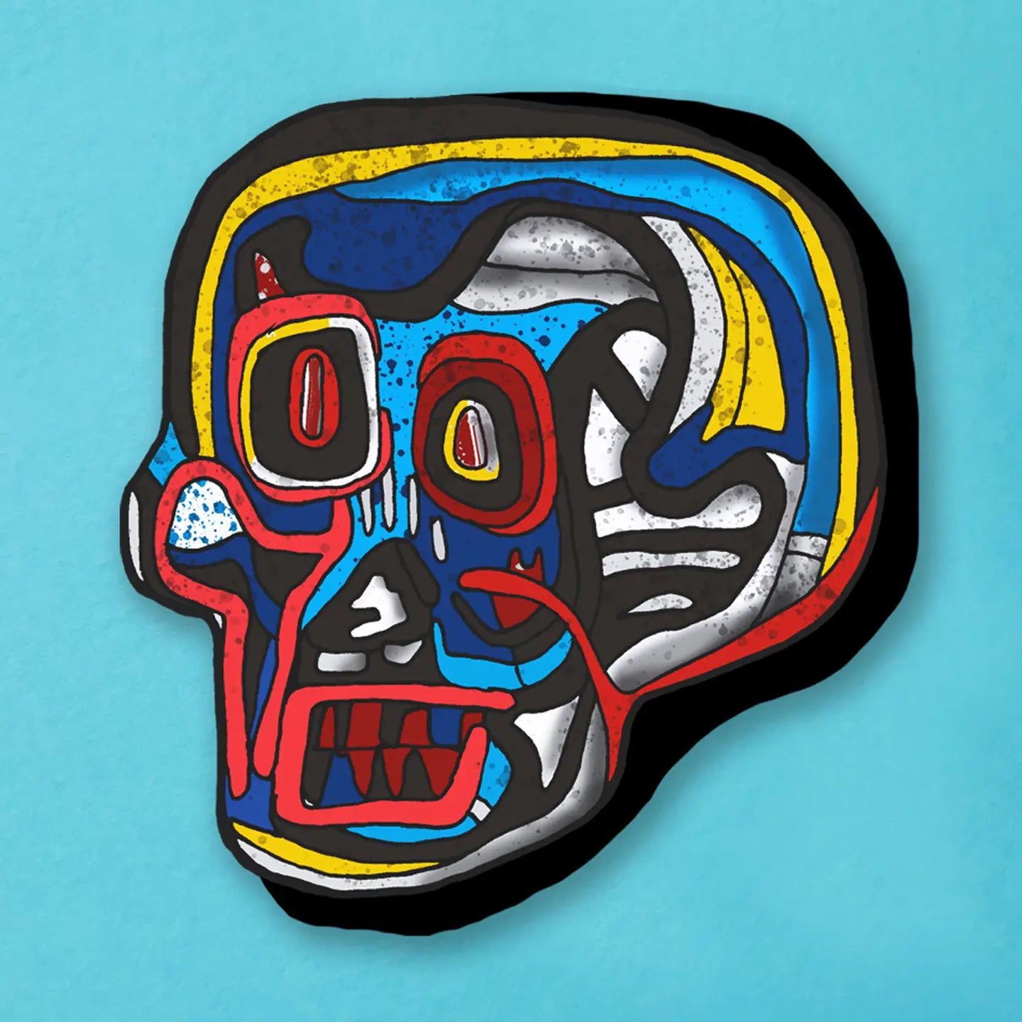 Basquiat-Inspired Scull Magnet