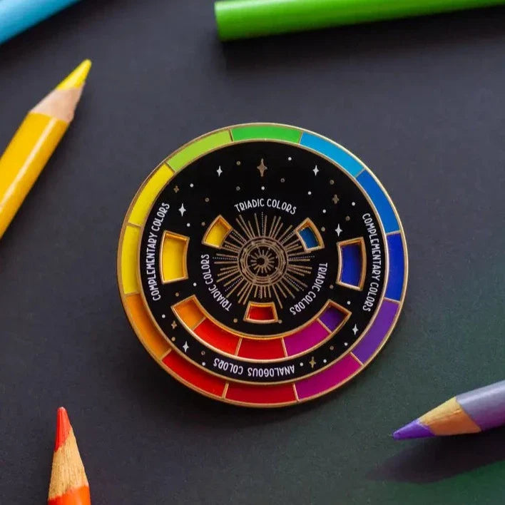 Enamel Color Wheel Pin Interactive Spinner