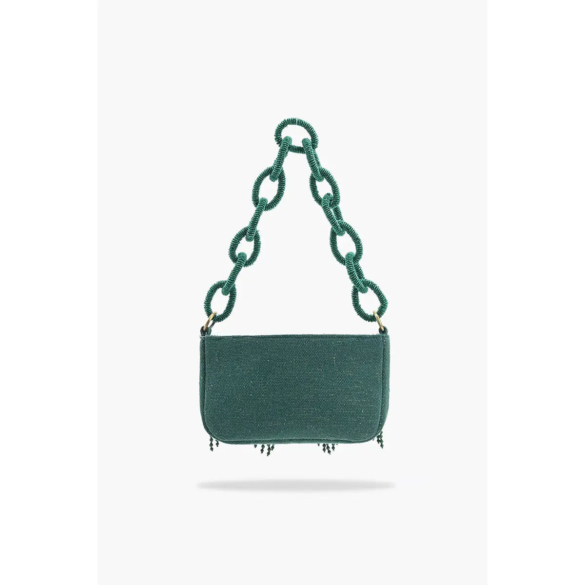 Emerald Eden Beaded Shoulder Bag