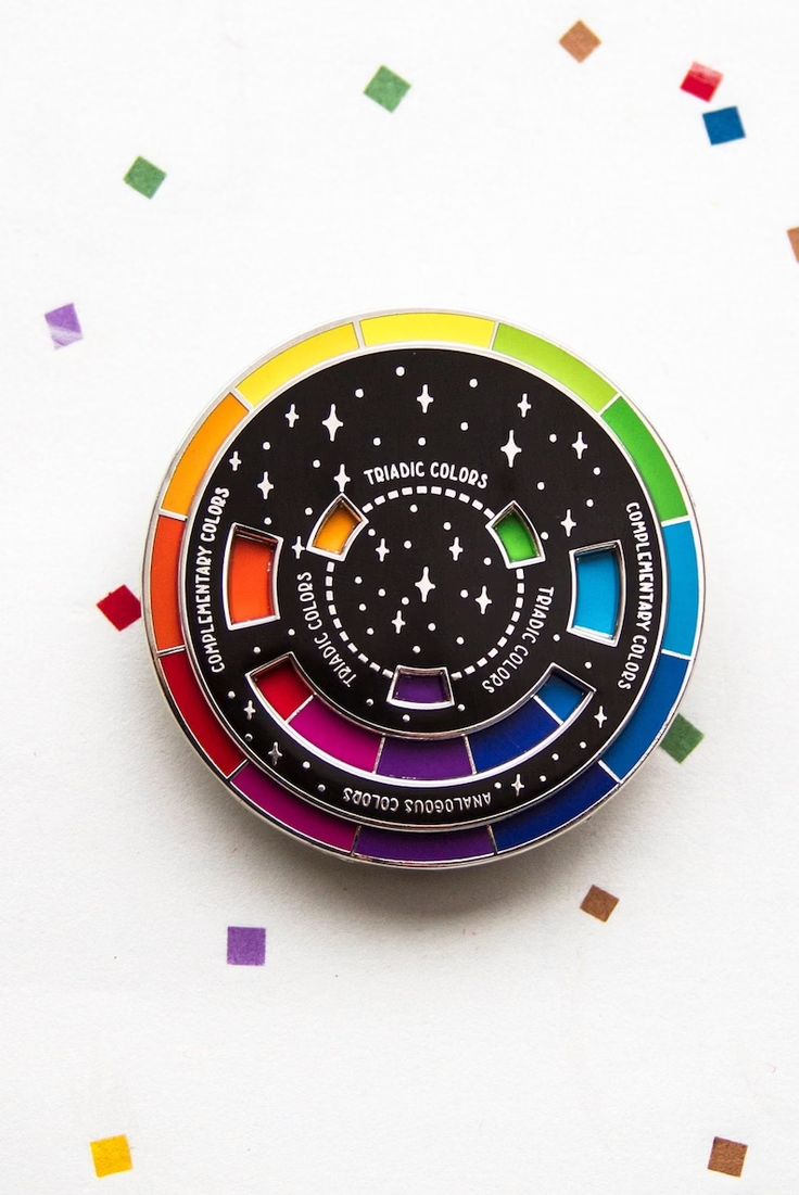 Enamel Color Wheel Pin Interactive Spinner