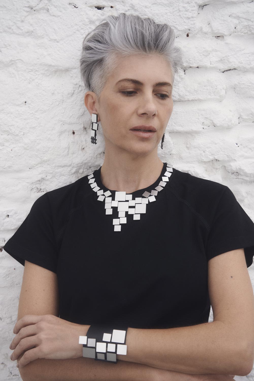 Bauhaus V Squares Necklace