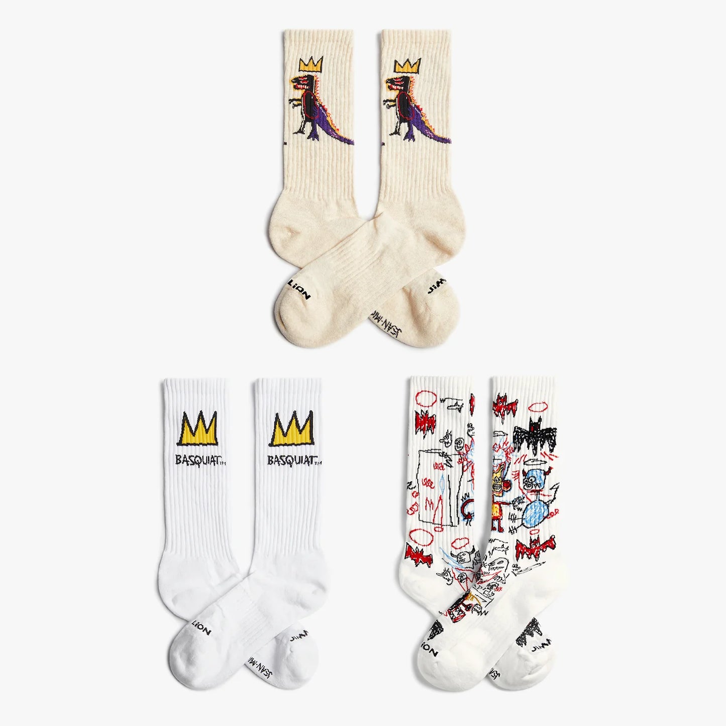 Basquiat Athletic Socks Cream Box - Set of 3-Pack