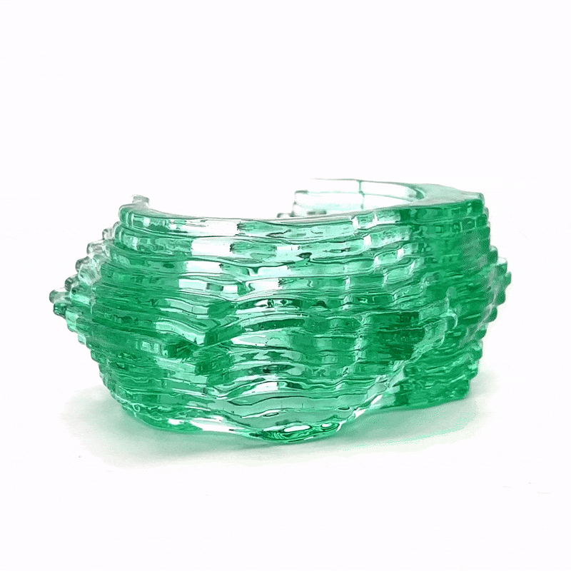Large Jade Wave Blend Cuff