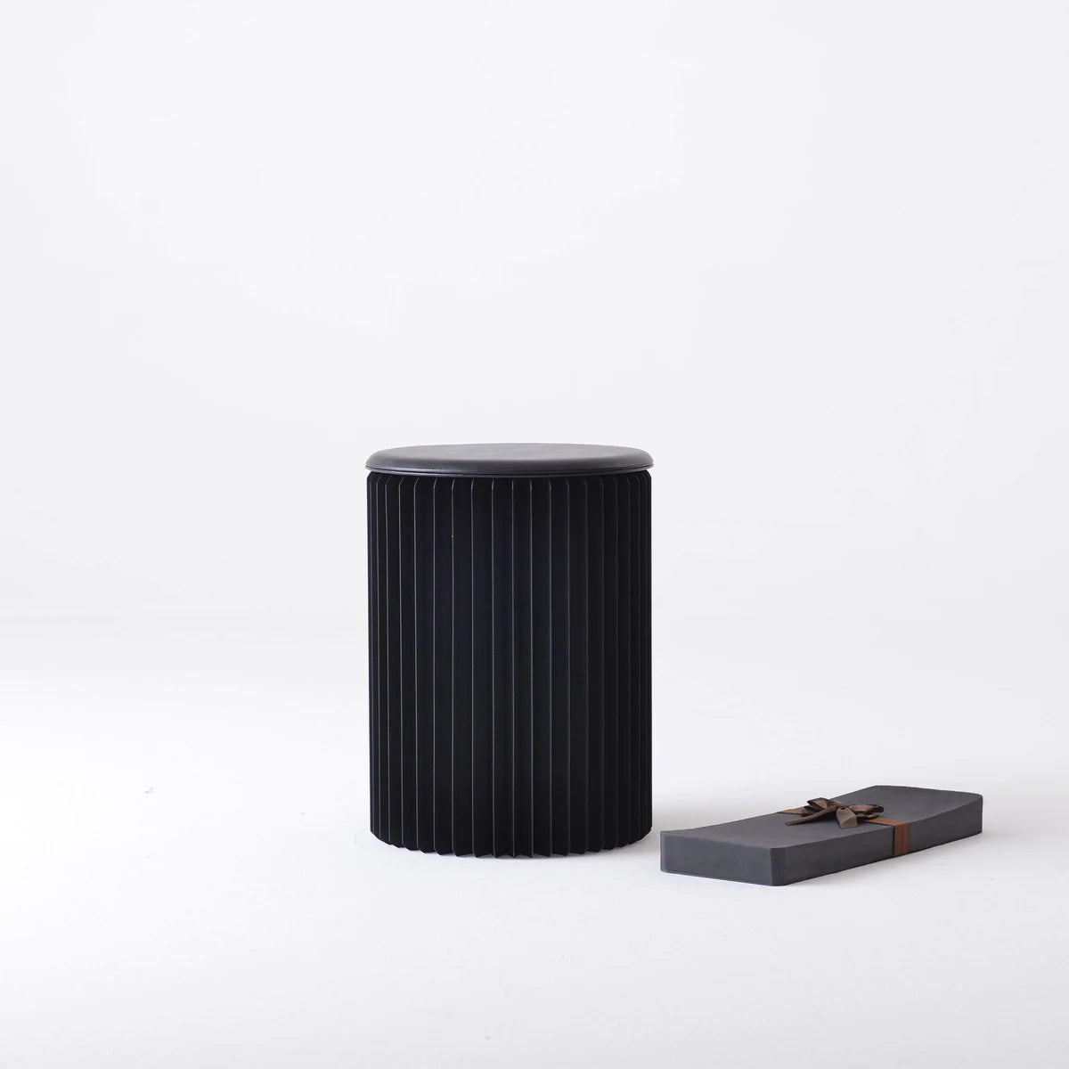 Black Concertina Paper Stool