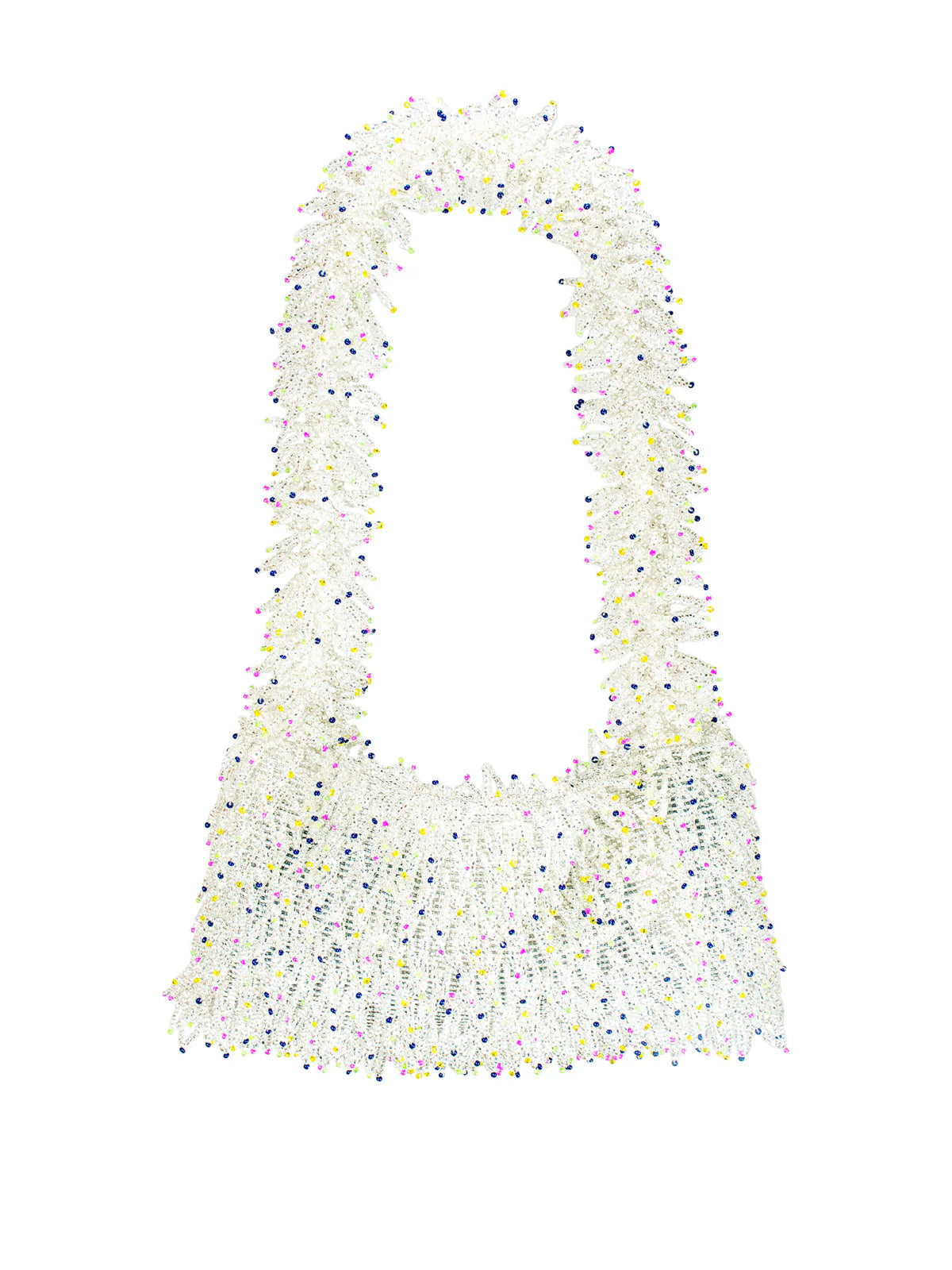 Mini Silver Multicolor Nina Hand Beaded Bag