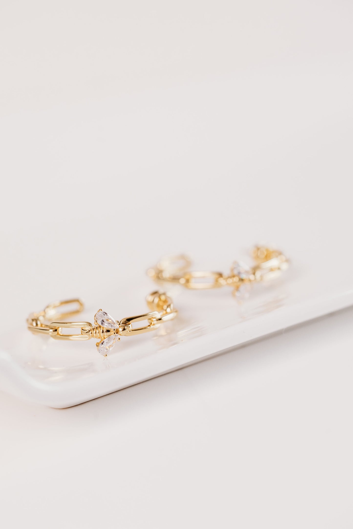Bumblebee Paperclip Gold Hoops