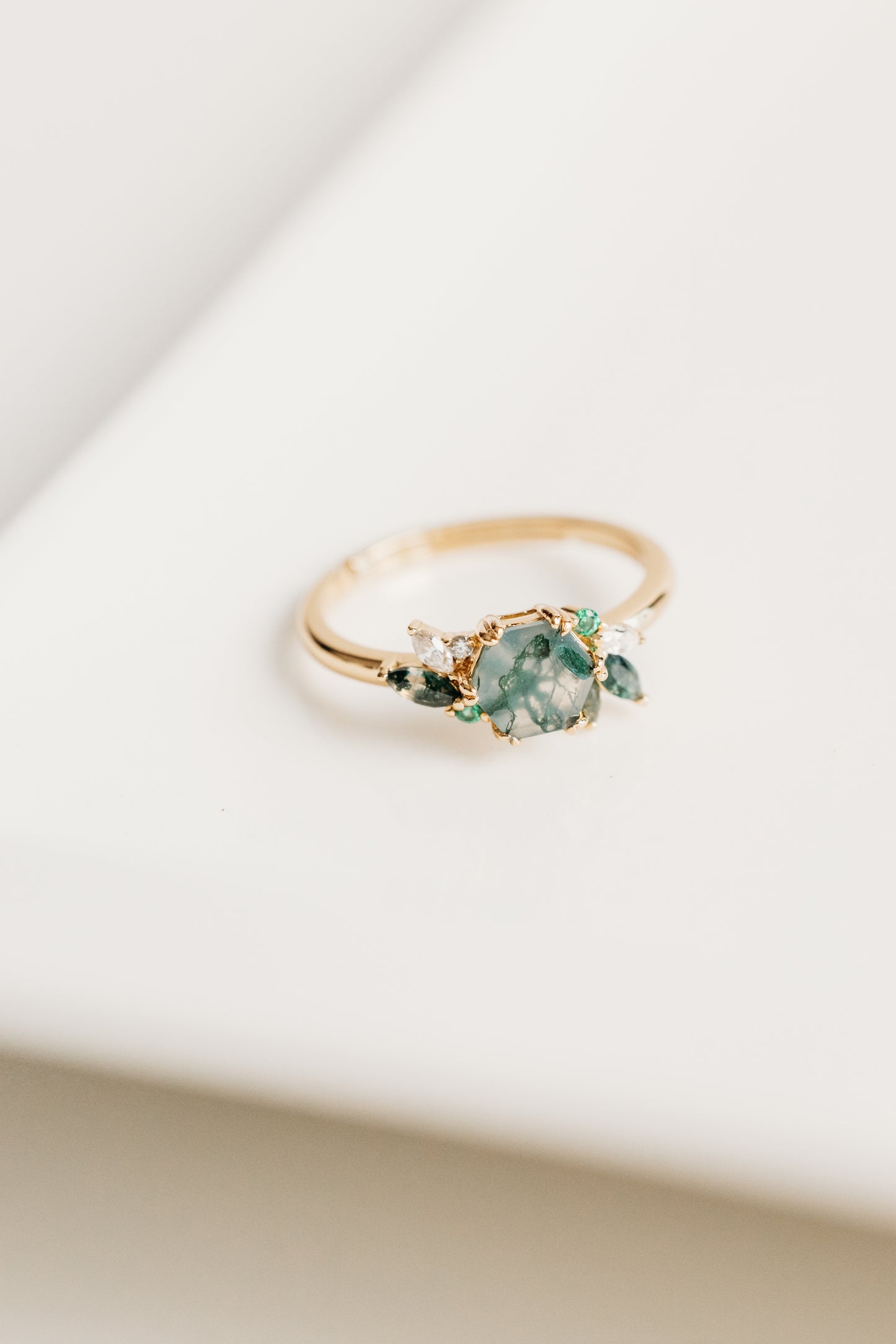 Green Moss Succulent Adjustable Ring