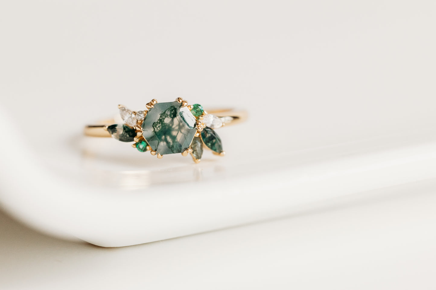 Green Moss Succulent Adjustable Ring