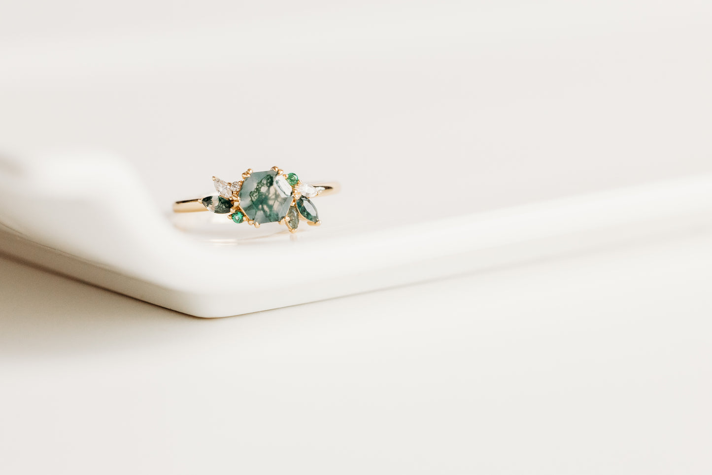 Green Moss Succulent Adjustable Ring