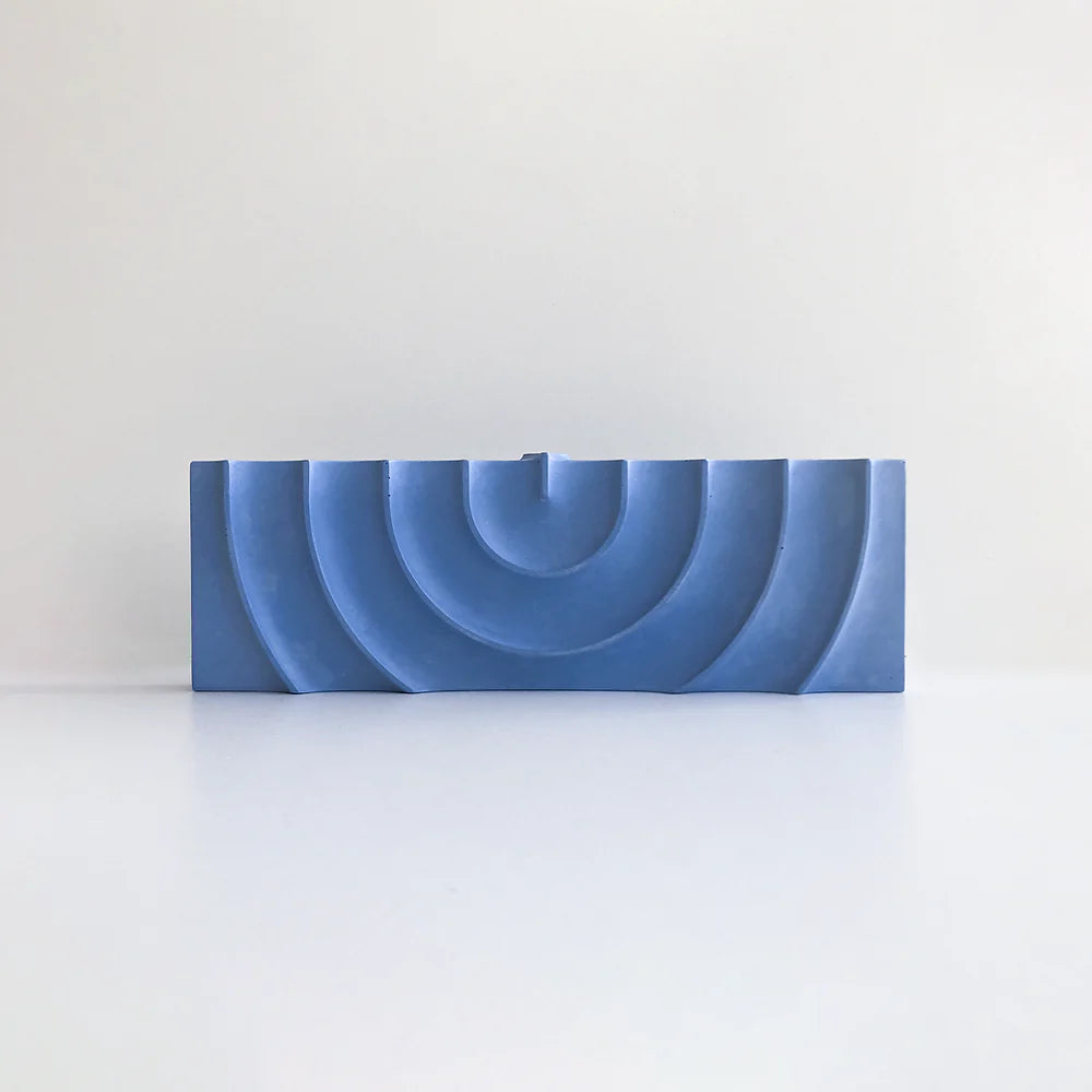 Blue Ripple Menorah - Small Logifaces