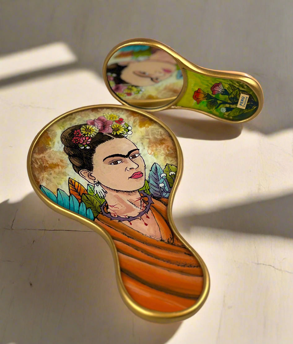 Hand-Painted Frida Kahlo Hand Mirrors