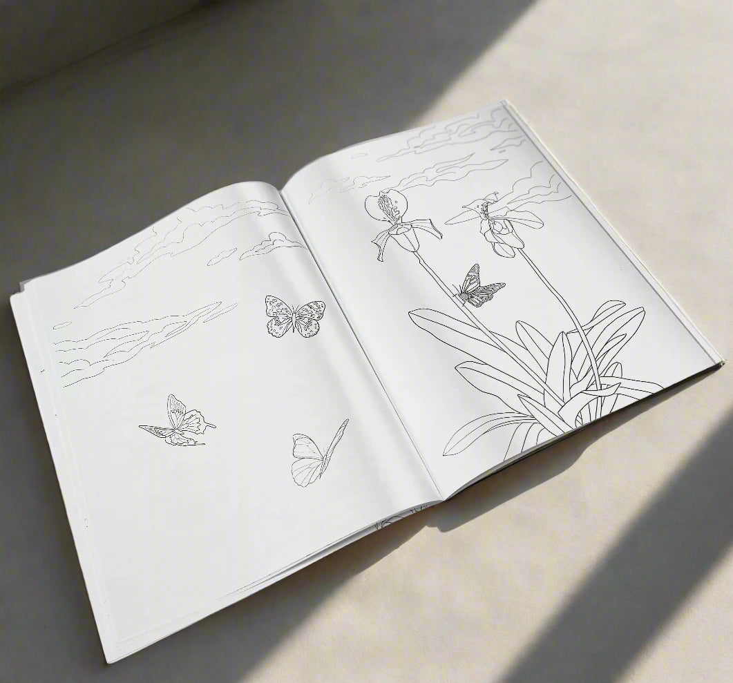 The Magical World of Orchids Coloring Book