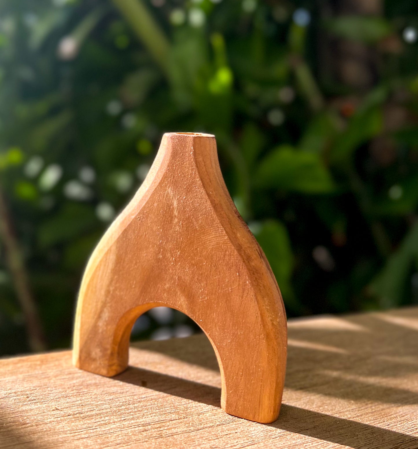 Hand Carved Wooden Vases