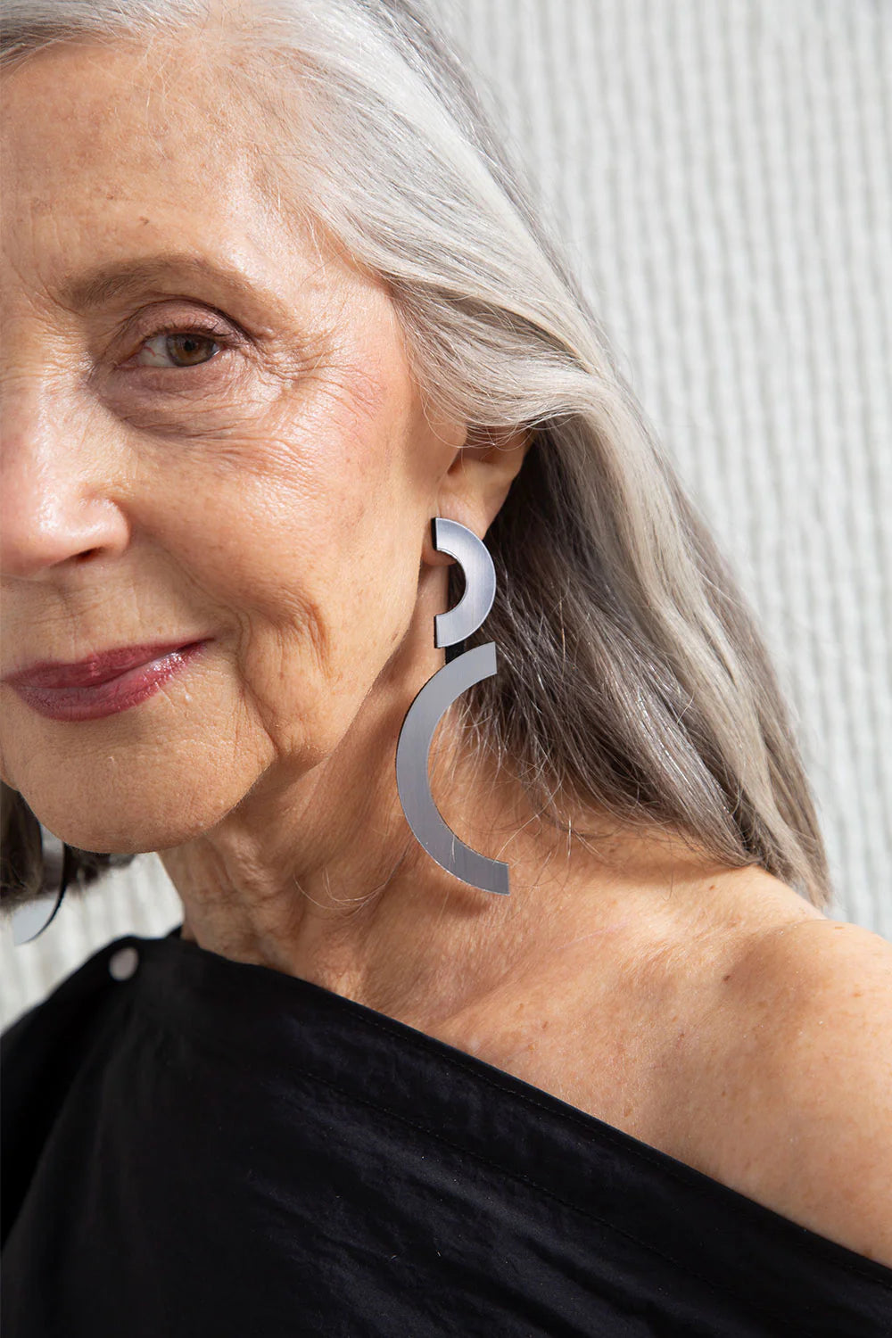 Silver Mies Double Arc Earrings