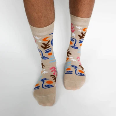Yellow Owl Socks: Matisse Inspired