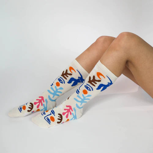 Yellow Owl Socks: Matisse Inspired