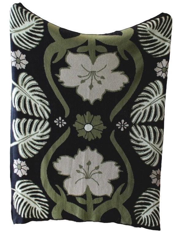 Tropical Art Deco Knit Blanket