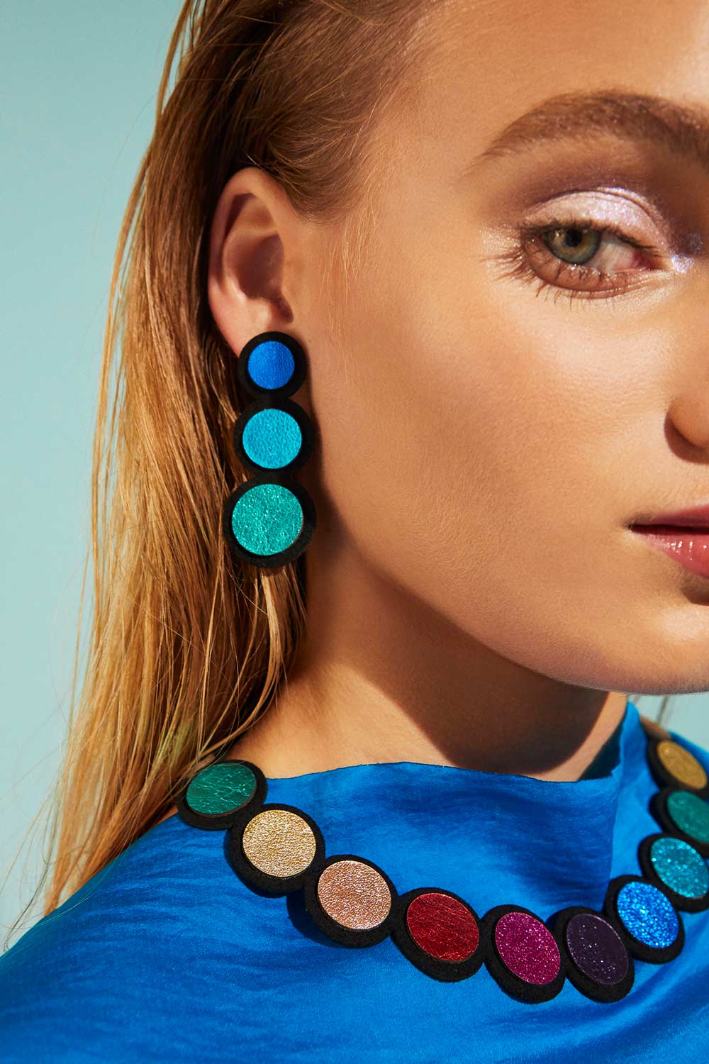 Cool Color Round Rainbow Earrings
