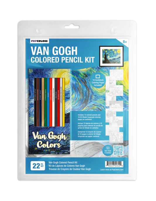 Van Gogh Color Colored Pencil Set & Coloring Pages