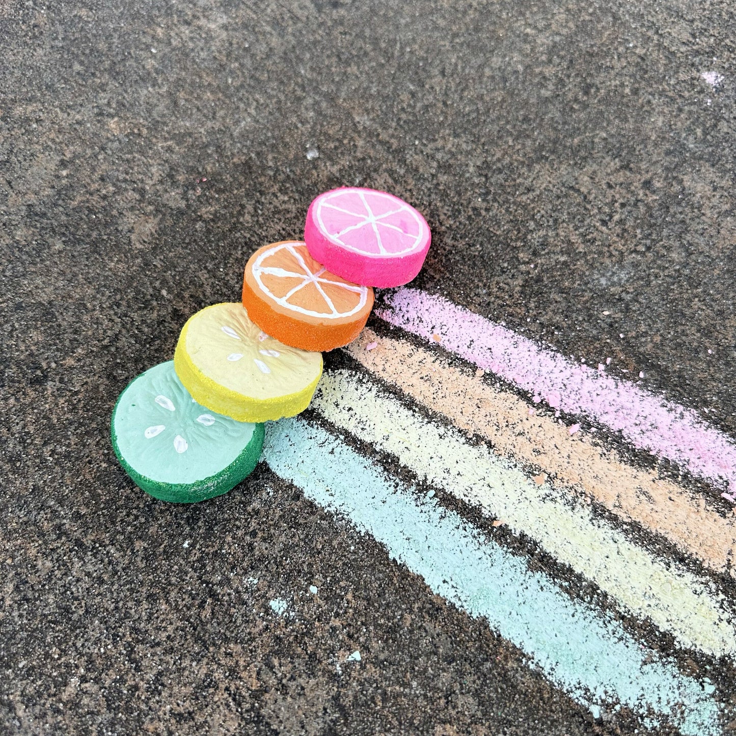 Handmade Citrus Slices Sidewalk Chalk