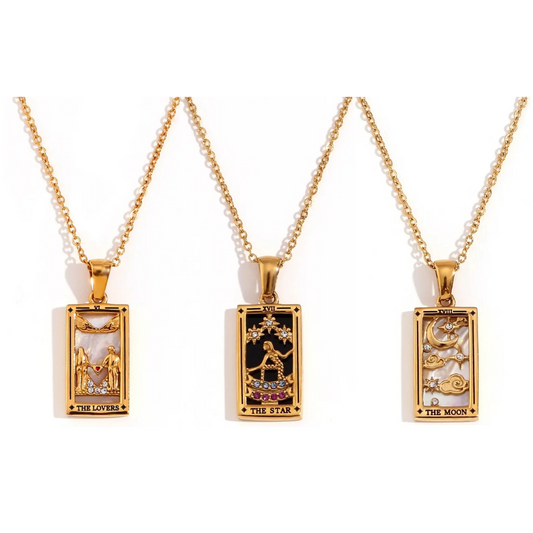 Stone Tarot Card Necklace