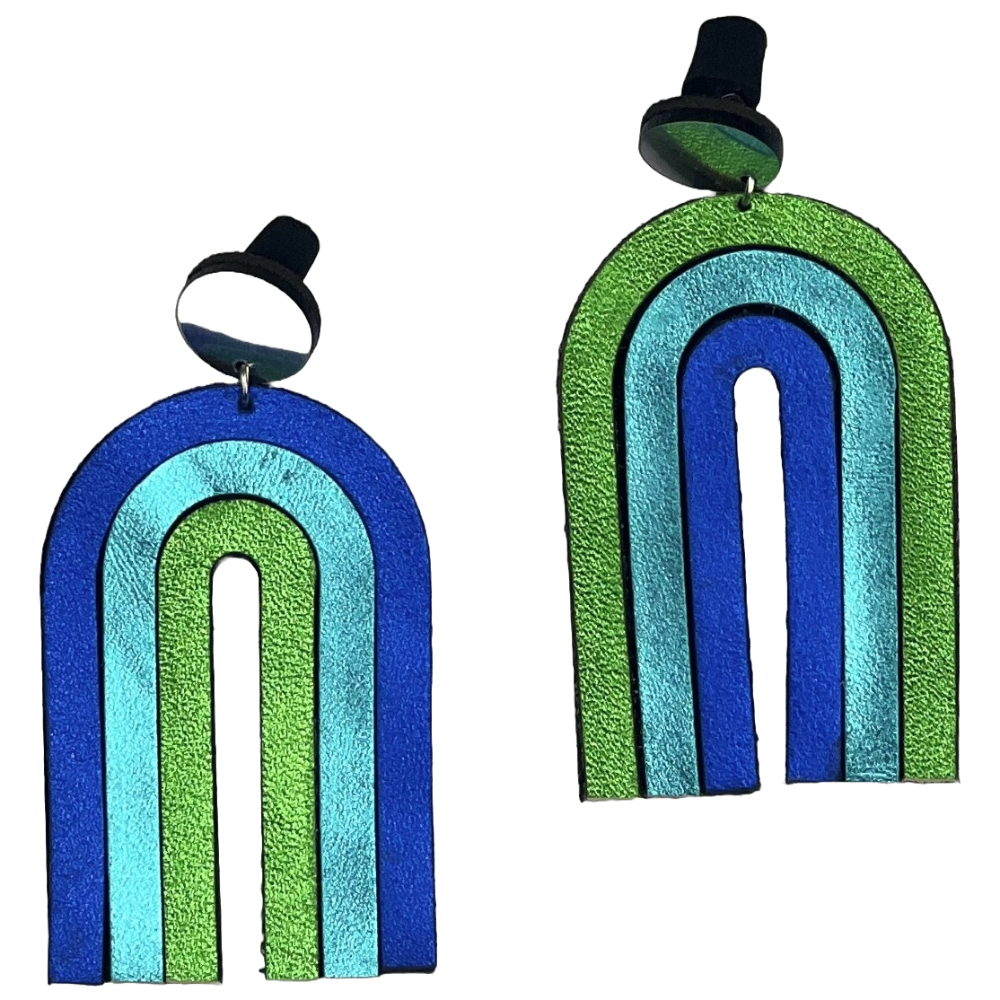 Rainbow Arch Earrings - Cool Colors