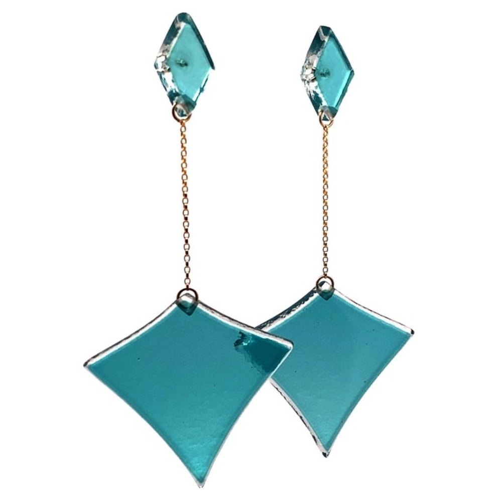 Deco Diamond Drop Earrings