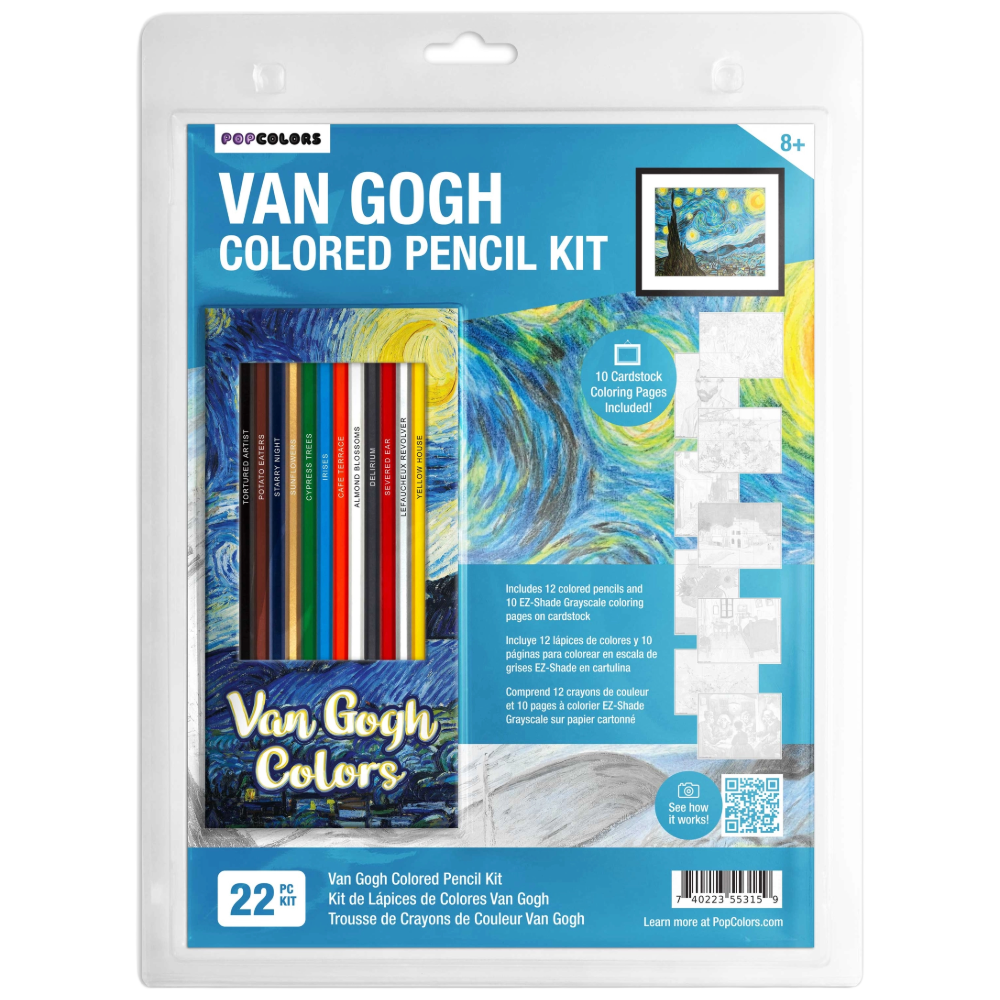 Van Gogh Color Colored Pencil Set & Coloring Pages