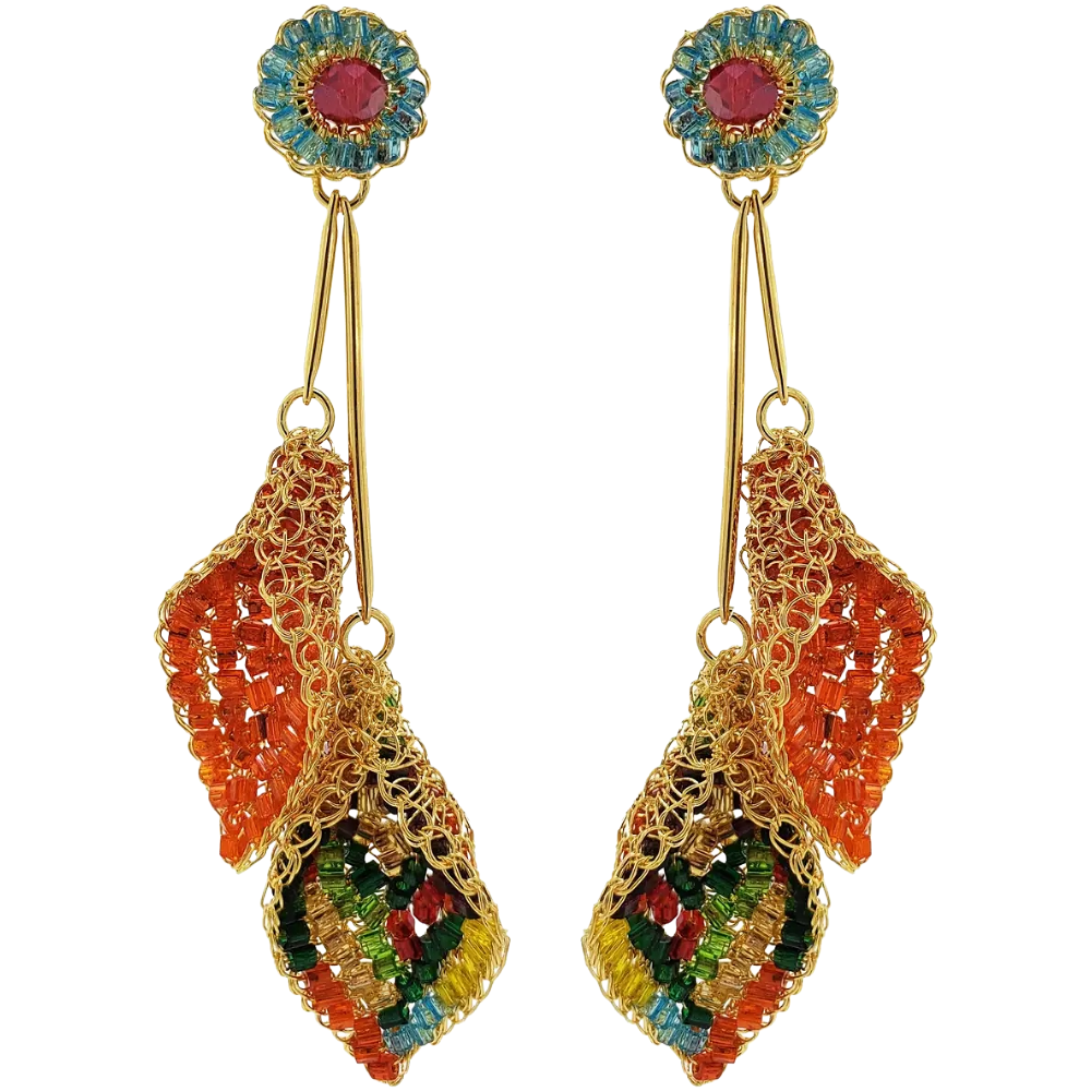Tulip Duo Handmade Crochet Earrings