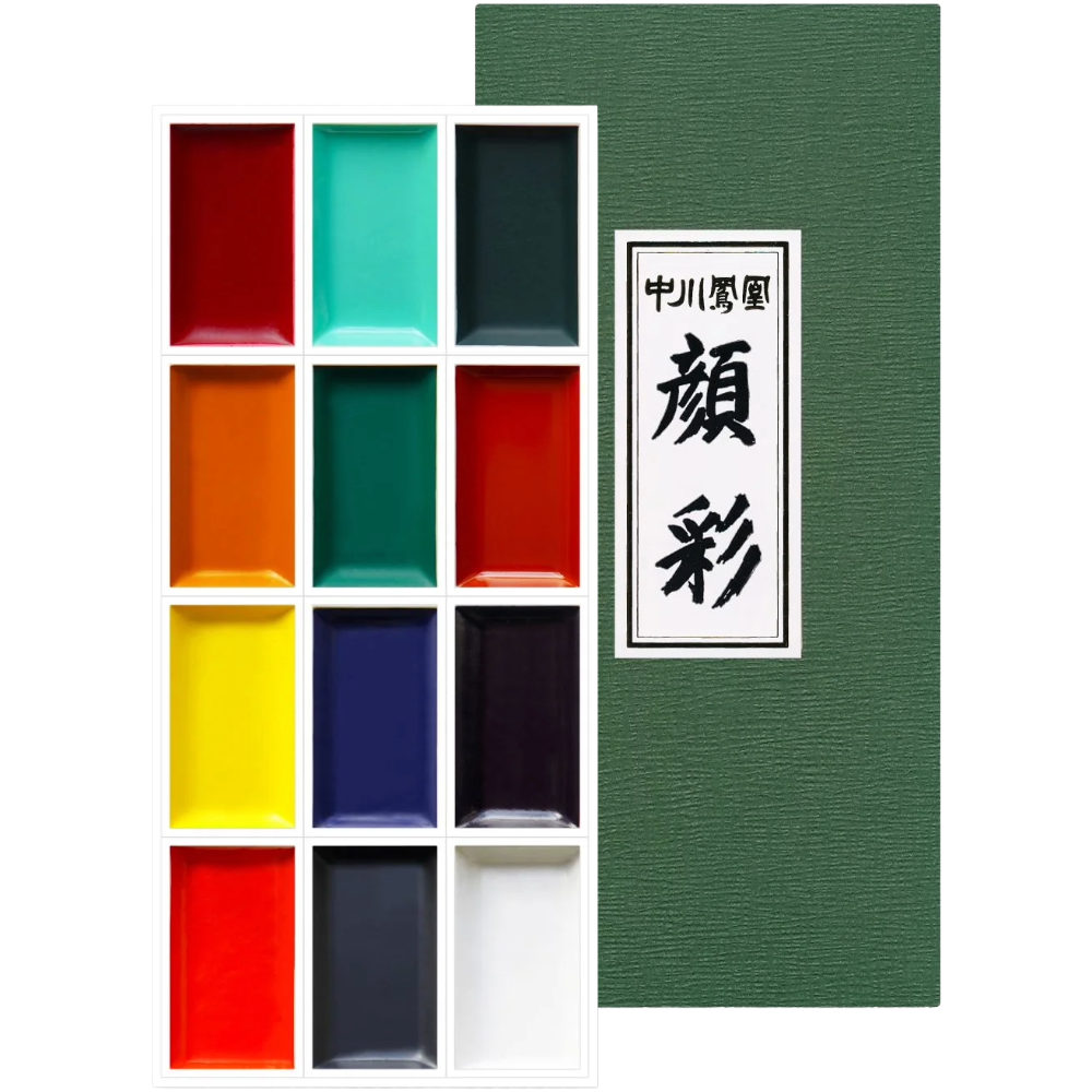Nakagawa Kyoto Gansai Pigment Japanese Watercolor Set of 12