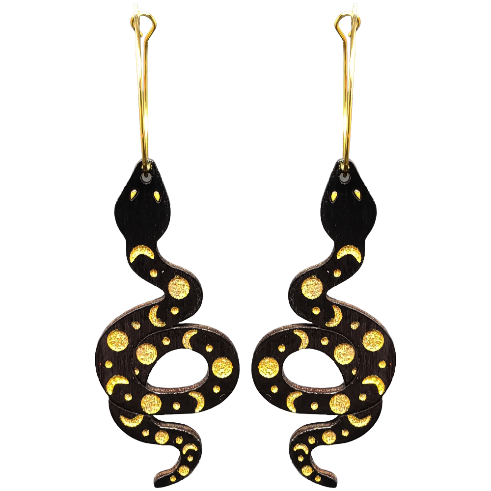 Moon Phases Snake Hoops