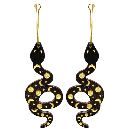 Moon Phases Snake Hoops