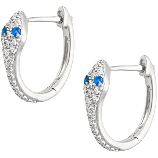 Silver Snake Stud Earrings