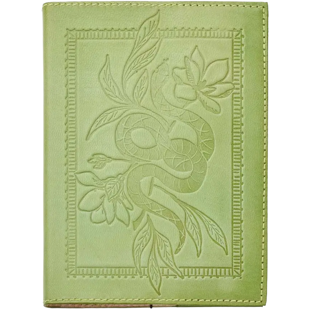 Green Snake Embossed Leather Journal