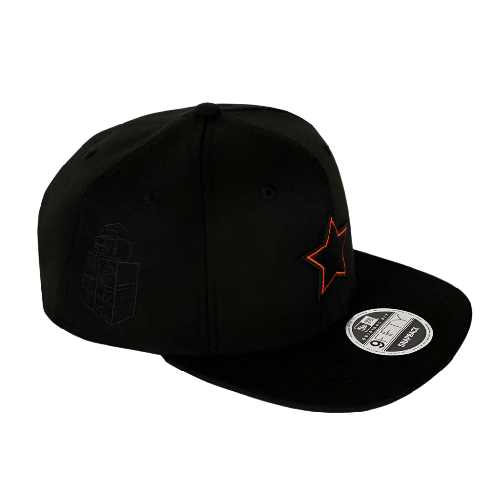 Black Arc Snapback Hat