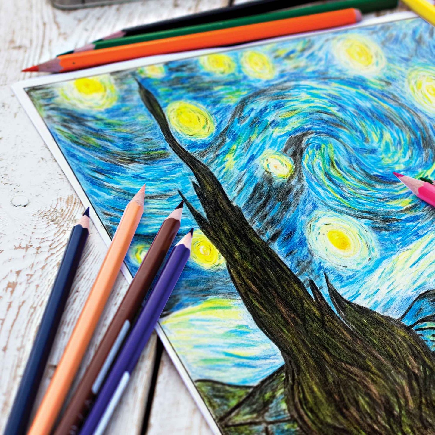 Van Gogh Color Colored Pencil Set & Coloring Pages