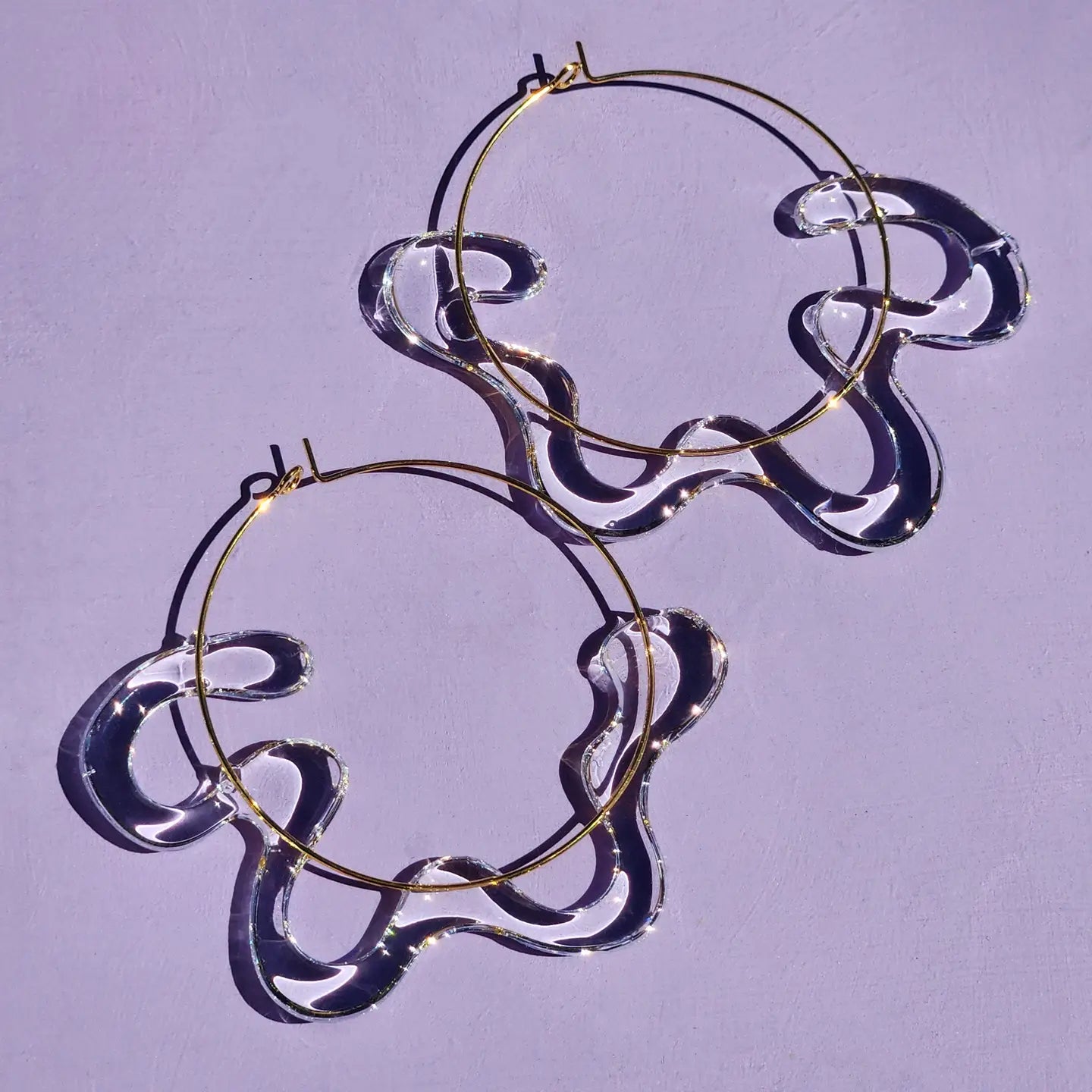 Sassy Halfsies Squiggle Hoops