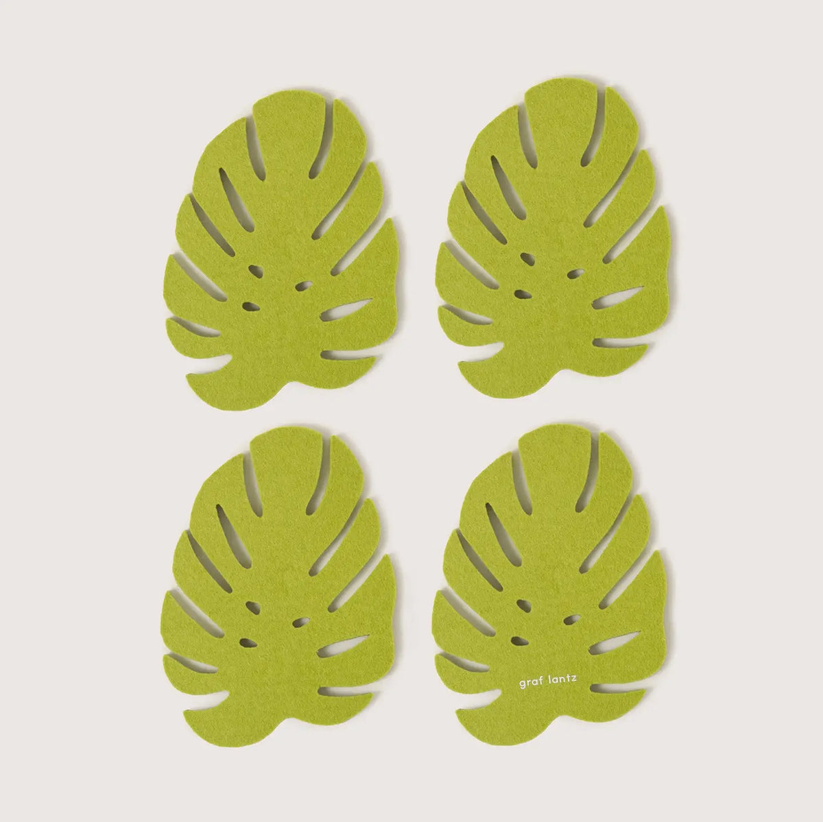 Monstera Leaf Coaster Pistachio - Set of 4