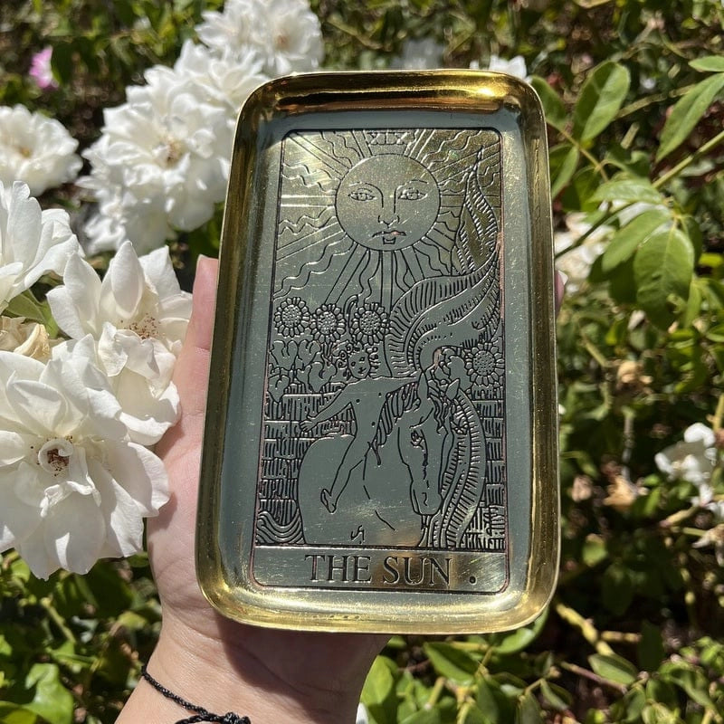 The Sun Crystal Tarot Tray