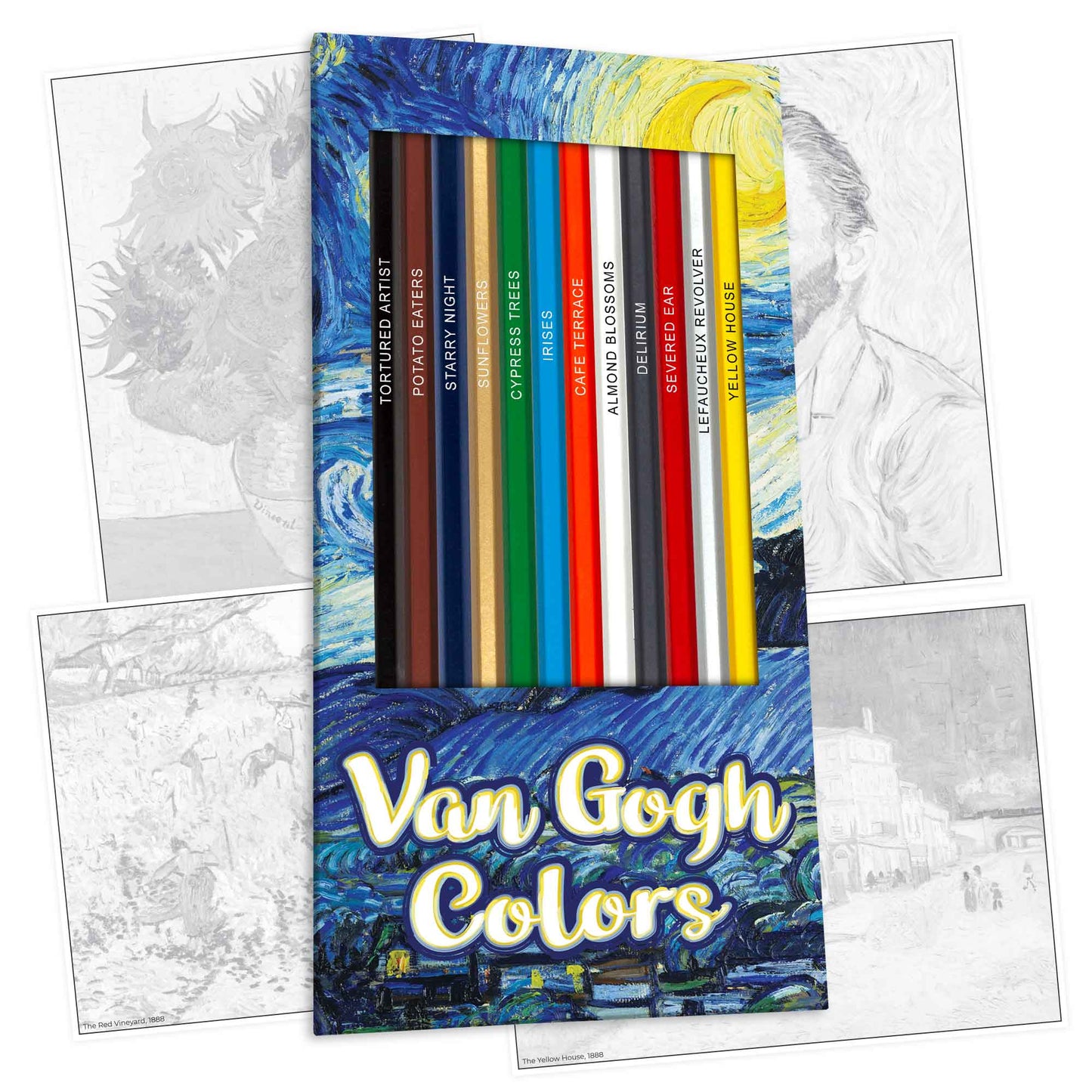 Van Gogh Color Colored Pencil Set & Coloring Pages