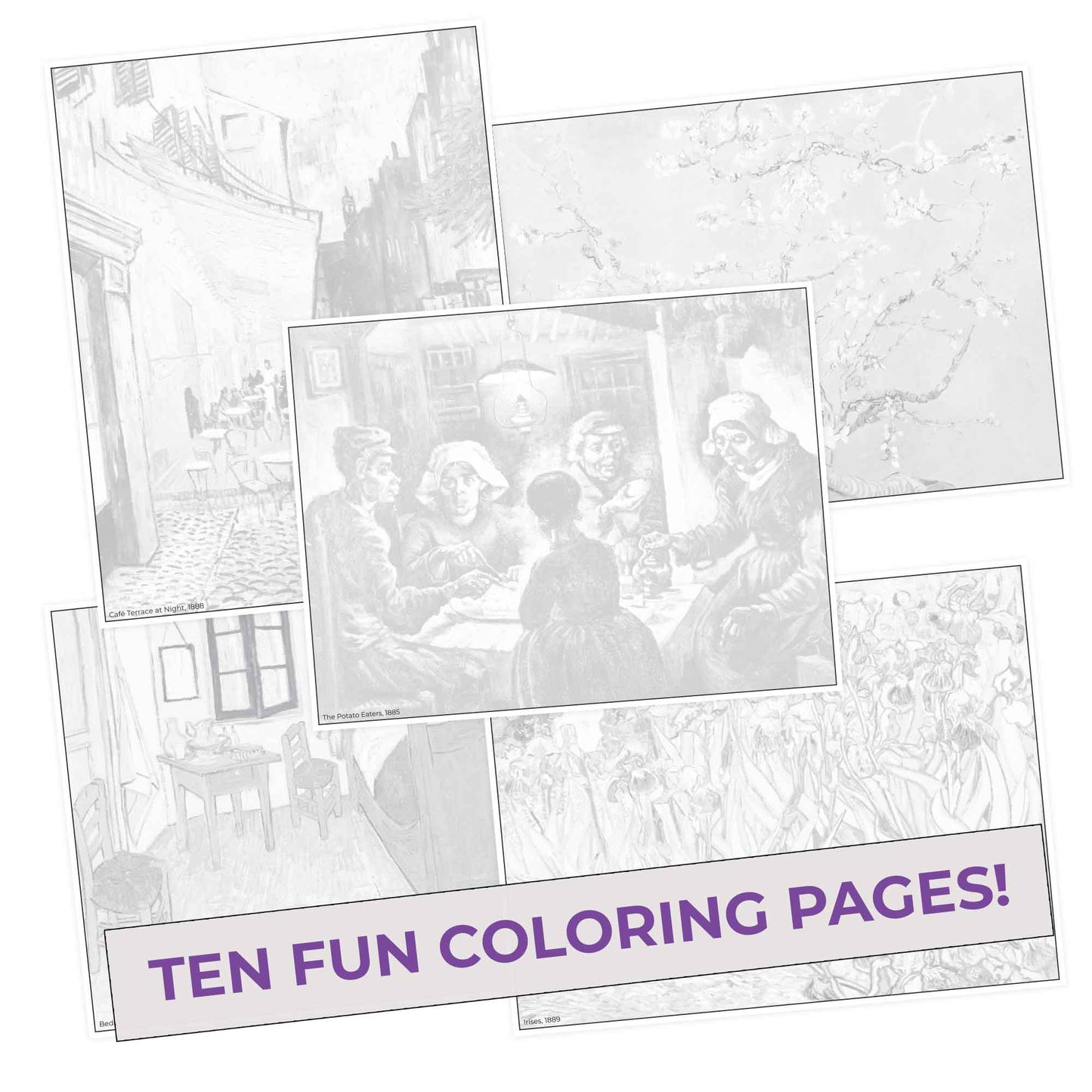 Van Gogh Color Colored Pencil Set & Coloring Pages