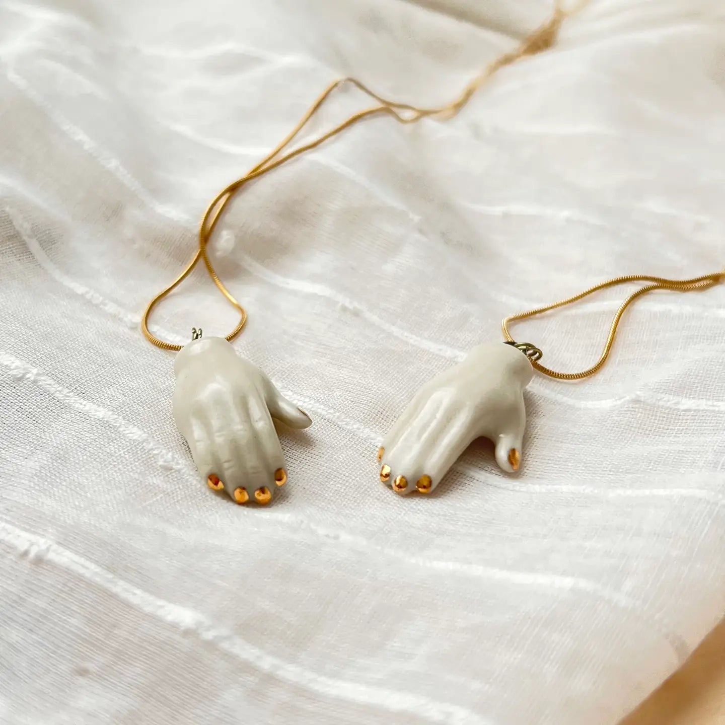 White Ceramic Hand Pendant