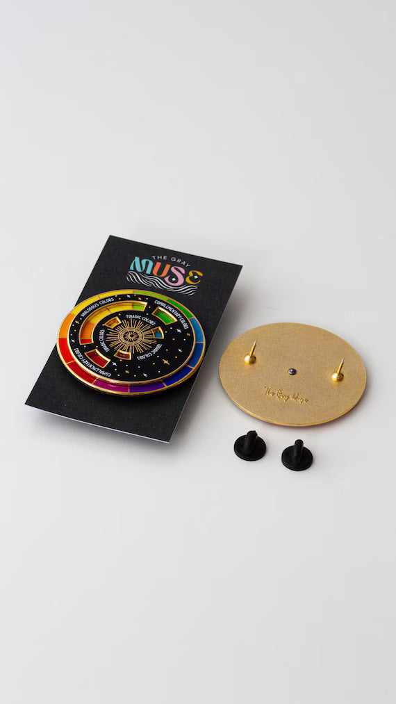 Enamel Color Wheel Pin Interactive Spinner