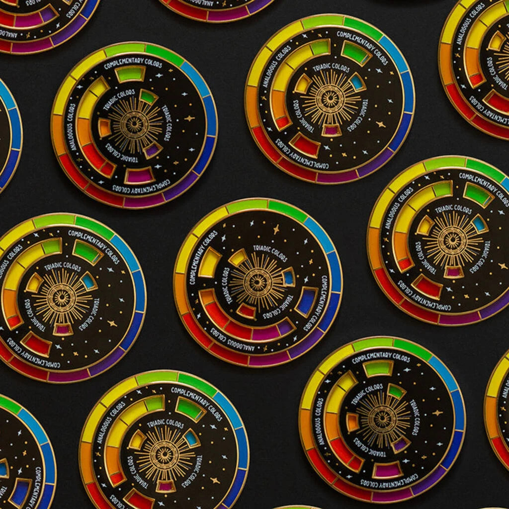 Enamel Color Wheel Pin Interactive Spinner